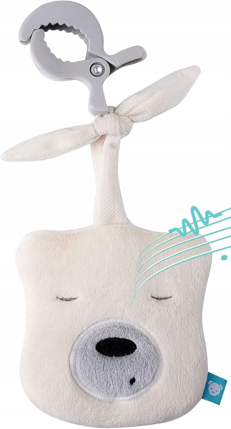 MyHummy SZUMIŚ zawieszka do wózka, łóżeczka Mini Miś 25 cm, beżowy miś z klipsem