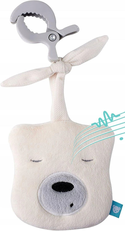 MyHummy SZUMIŚ zawieszka do wózka, łóżeczka Mini Miś 25 cm, beżowy miś z klipsem