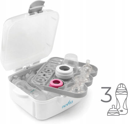 NUVITA 1085 magnetronsterilisator voor 3 flessen en accessoires