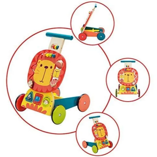 LABEBE houten duwwagen LEEUW 34 x 30,5 x 44,5 cm 1-3 jaar