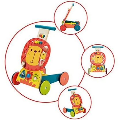 LABEBE houten duwwagen LEEUW 34 x 30,5 x 44,5 cm 1-3 jaar