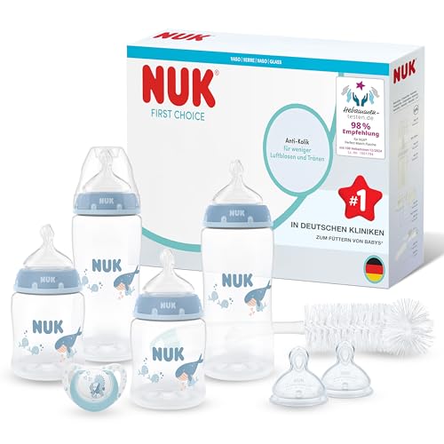 NUK First Choice Perfect Start zestaw butelek 0-6m 8 elementów, butelki antykolkowe z akcesoriami