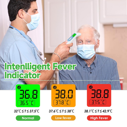 IDOIT thermomètre sans contact infrarouge FRONT OREILLE ALIMENTATION + étui