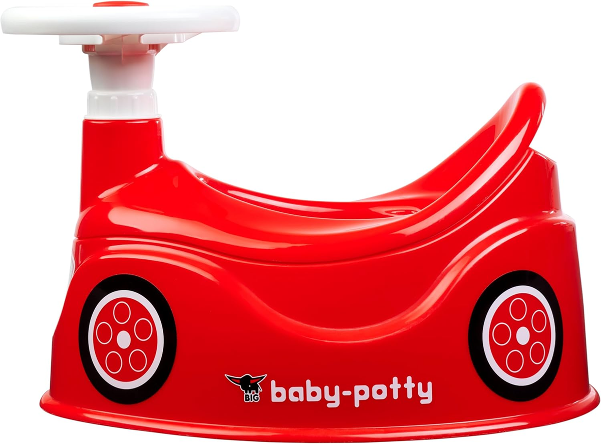Orinal infantil grande con recipiente extraíble, manillar con claxon y pegatinas 18 m+