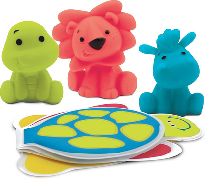 LUDI set di giocattoli da bagno 9 pezzi + scatola con manico