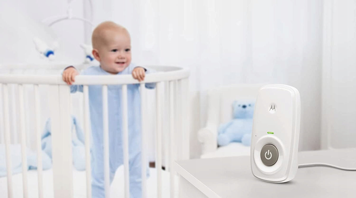 MOTOROLA MBP21 cyfrowa niania elektroniczna DECT 2 – biały baby monitor audio zasięg do 300 m
