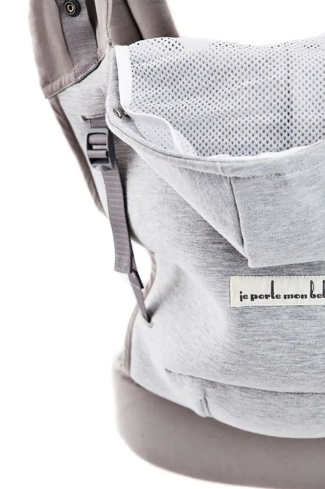 LOVE RADIUS nosidełko ergonomiczne z kapturem HOODIE CARRIER szare, stylowe nosidło dla dziecka