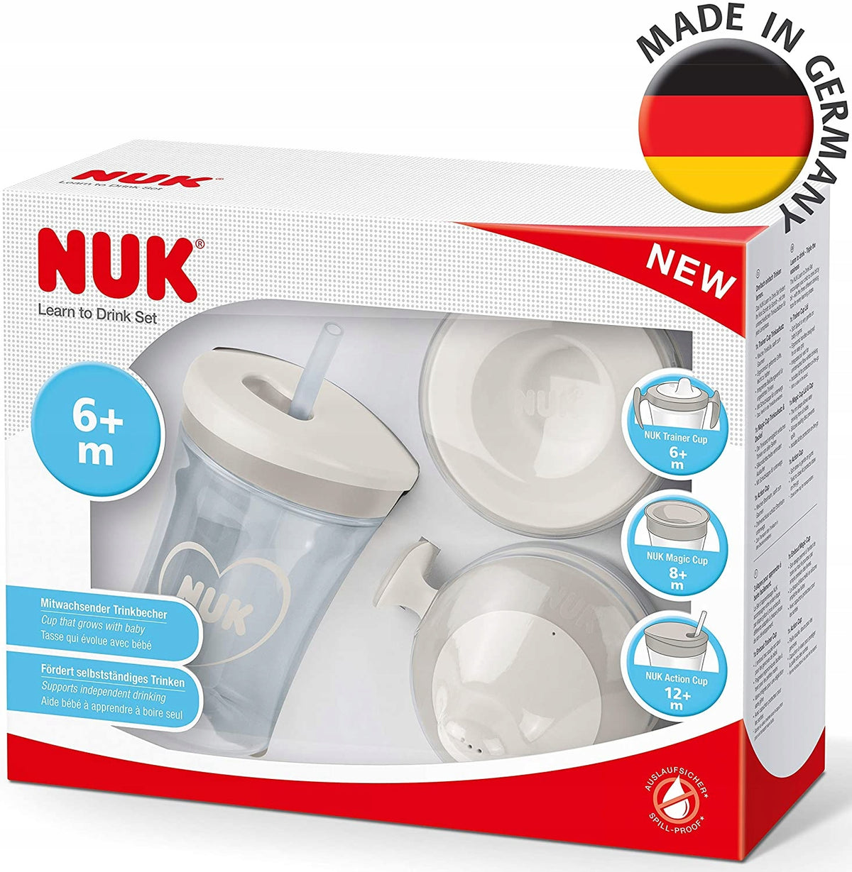 NUK set de aprendizaje para beber vaso + 3 boquillas