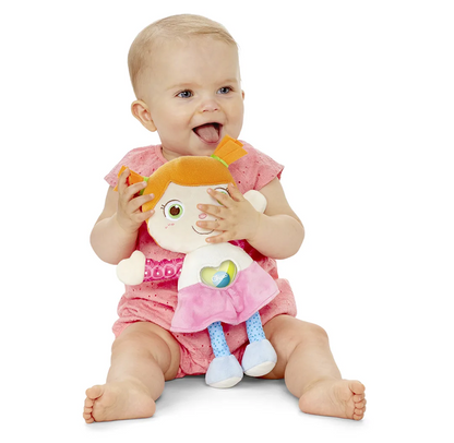 CHICCO Poupée Emily peluche doudou avec hochet en forme de cœur 26 cm