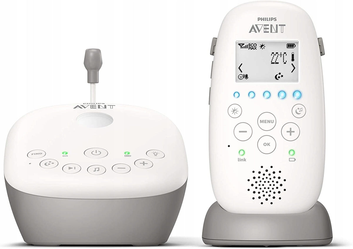 PHILIPS AVENT SCD733/26 niania elektroniczna + projektor, cyfrowa niania z podstawą ładującą, biały zestaw