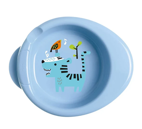 CHICCO Warmy Plate hluboký talíř udržující teplo 18 x 22 x 5 cm TIGER