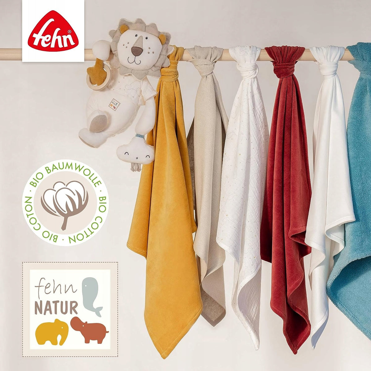 FEHN NATURE šatka na objímanie z bio bavlny HIPPO