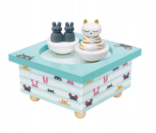 TROUSSELIER carillon magnetico in legno GATTO E TOPI