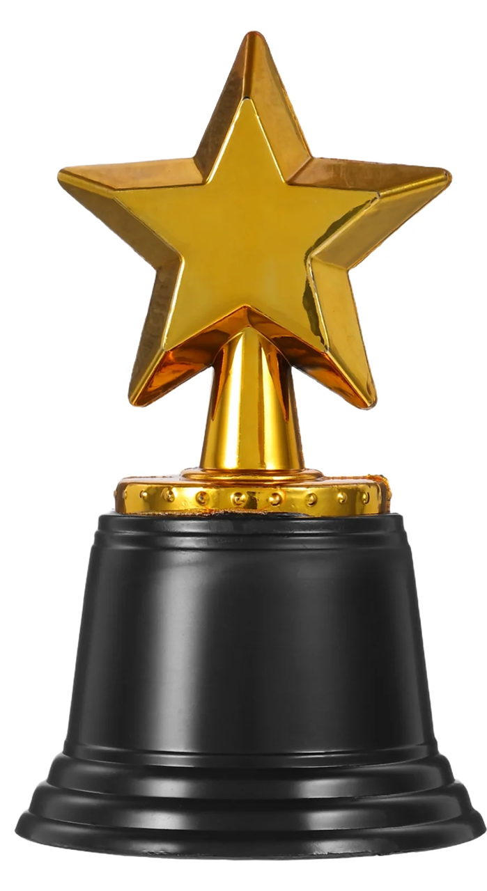 TODDMOMY plastic trofee beeldje STER 12 cm