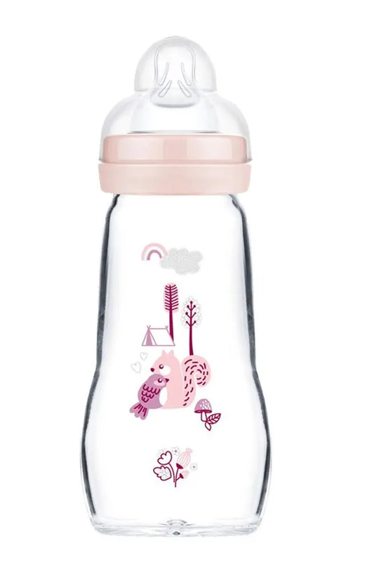 MAM Feel Good Glasflasche 260 ml, ab 2 Monaten, Sauger 2 LAS