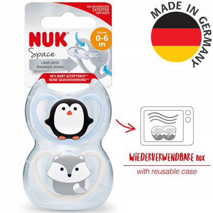 NUK Space smoczek uspokajający silikon x2 0-6msc +box