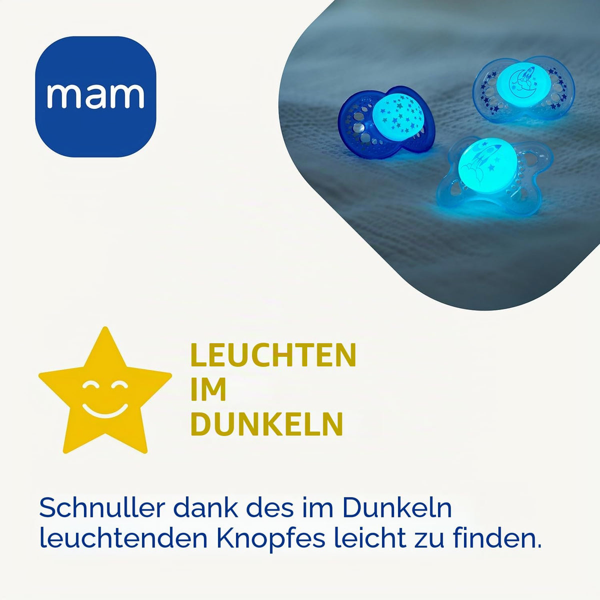 MAM Original Day&Night smoczek uspokajający silikonowy x4 16m+ ŚWIECĄCE – nowy – zdjęcie 2