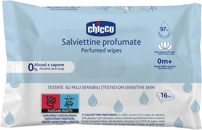 Șervețele umede parfumate CHICCO cu extract de floare de lotus x16
