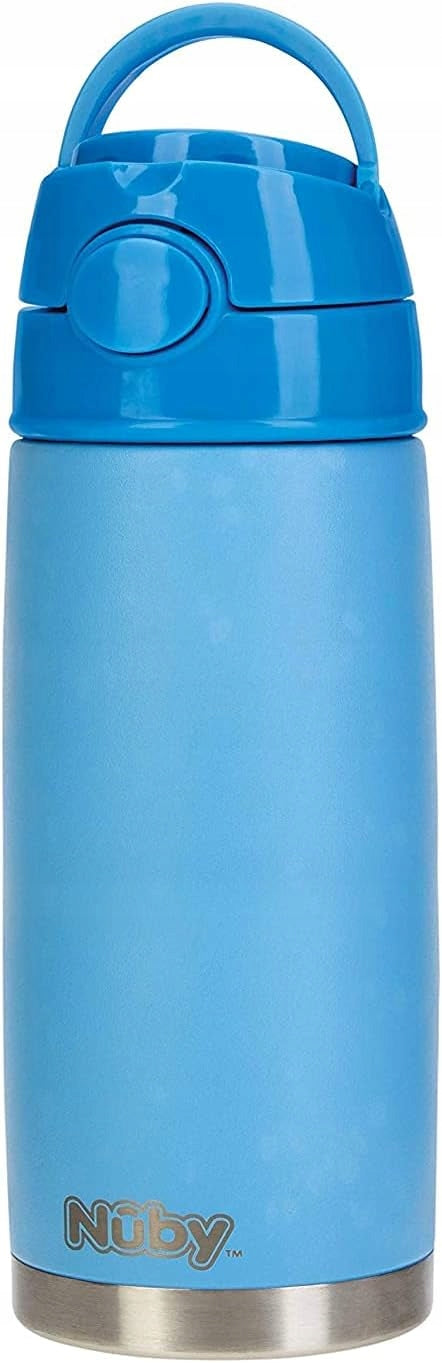 NUBY kubek termiczny ze stali nierdzewnej 415 ml niebieski, używany, utrzymuje temperaturę napojów