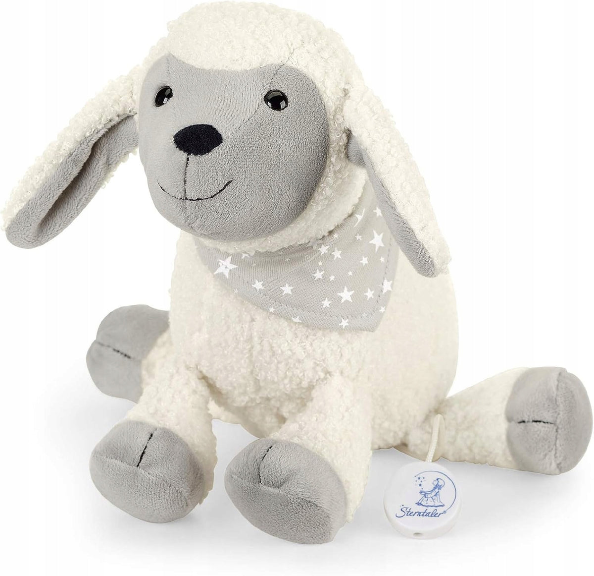 STERNTALER Owca Stanley przytulanka z pozytywką L 24 cm "N, beżowo-szara owieczka z Brahms’em