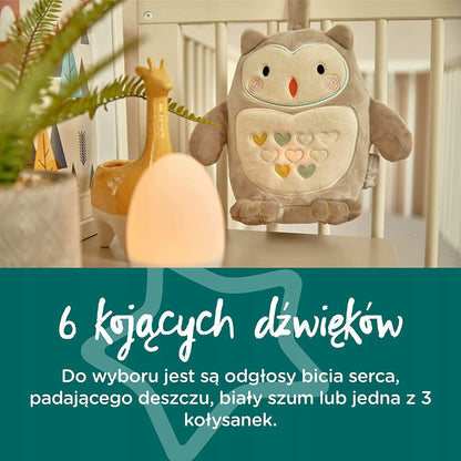 TOMMEE TIPPEE Bufnița Ollie jucărie de pluș lampă cu sunet