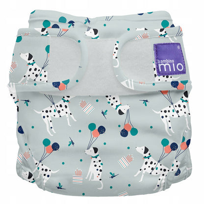 BAMBINO MIO otulacz na pieluchę >9kg, wielorazowy otulacz z pieskami i balonami, rozmiar 2