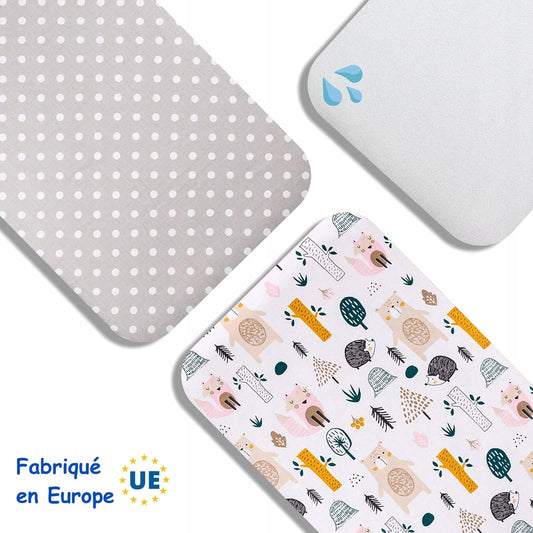 LOVELY HIPPO hoeslaken met elastiek x2 + waterdichte mat Next2Me 83X50