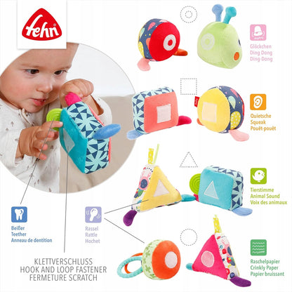 FEHN Color Friends hernyó puzzle tépőzárral SZENZOROS 36 cm