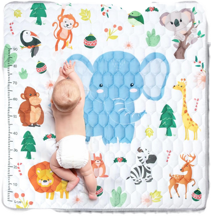 FUNSLAND Spielmatte für Babys mit Größenmessung 127x127cm
