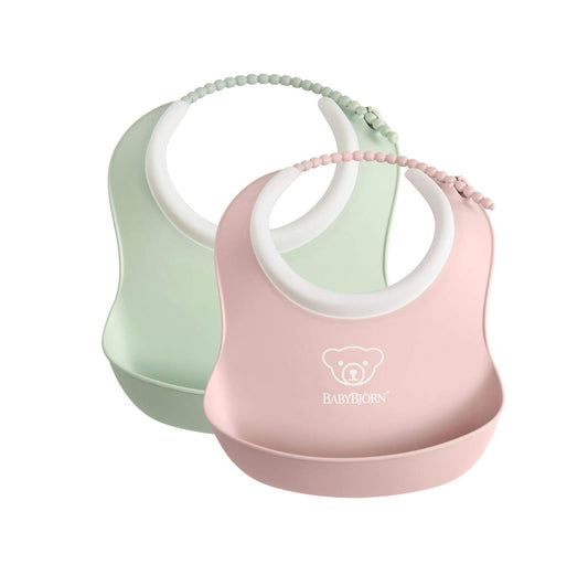 BABYBJORN siliconen slabbetje met zakje x2 SMALL
