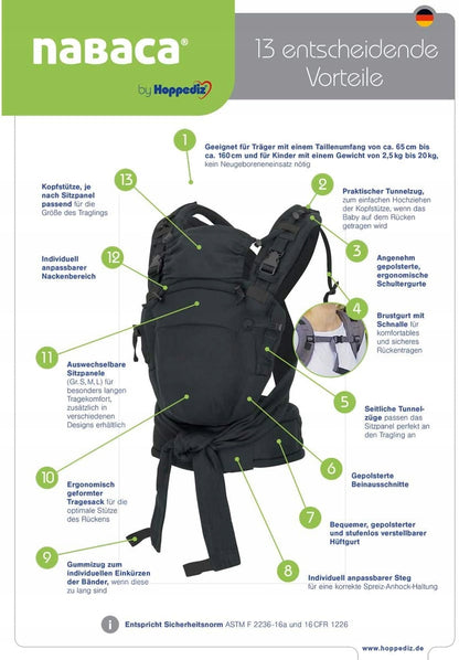HOPPEDIZ NABACA marsupiu ergonomic SET basic