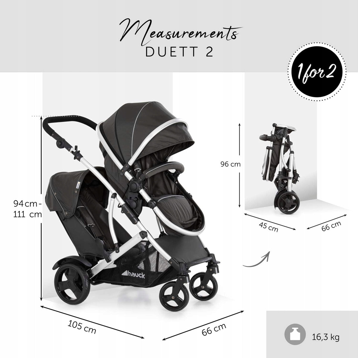 HAUCK DUETT 2 dubbele kinderwagen