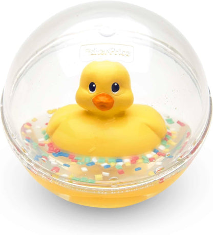 FISHER-PRICE DVH21 kula z kaczuszką do raczkowania 10 cm, sensoryczna zabawka z konfetti