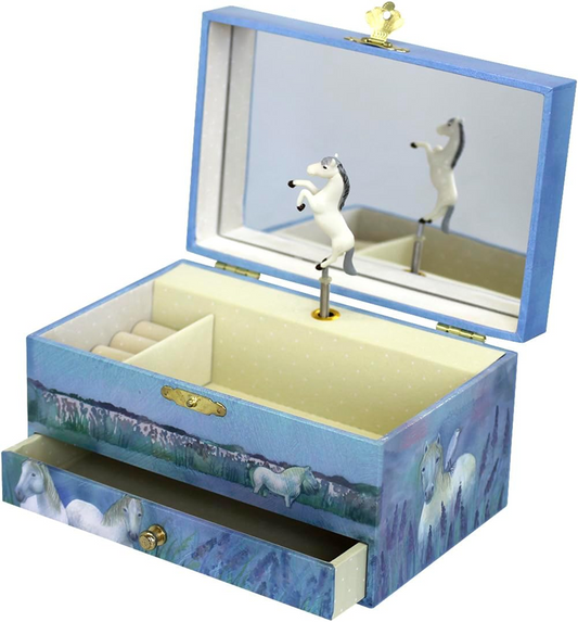 TROUSSELIER cavallo Camargue carillon a carica che si illumina al buio Schubert "Ninna nanna"