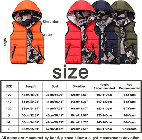 JIAMY gewatteerd vest met capuchon omkeerbaar 110-120