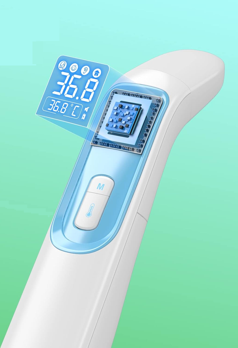 IDOIT thermomètre sans contact infrarouge FRONT OREILLE ALIMENTATION + étui