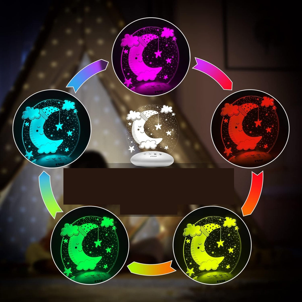 REER ColourLumy LED-nachtlampje 5 kleuren MAAN