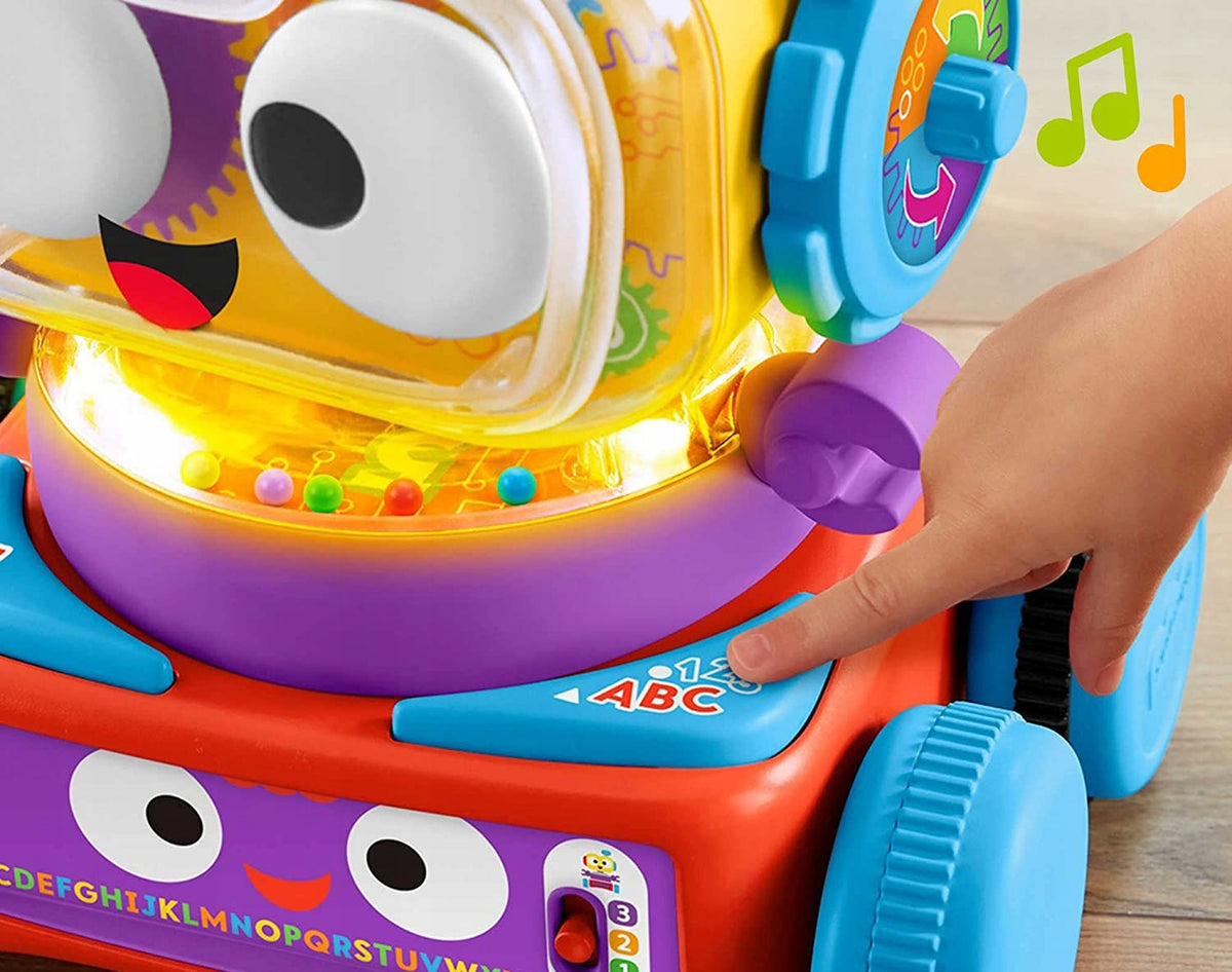 FISHER-PRICE interaktywny robot LINUS j.francuski kolorowy robot edukacyjny z podświetleniem i przyciskami