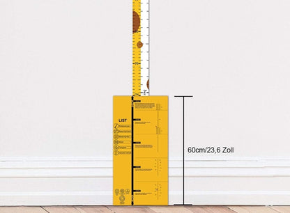 DUOUPA groeimeter met verschuifbaar hoofd GIRAFFE 180 cm + muurstickers