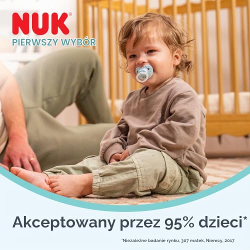 NUK First Choice Classic smoczek uspokajający 18-36m x2 dla dziecka, ortodontyczny kształt, akceptowany przez 95% dzieci