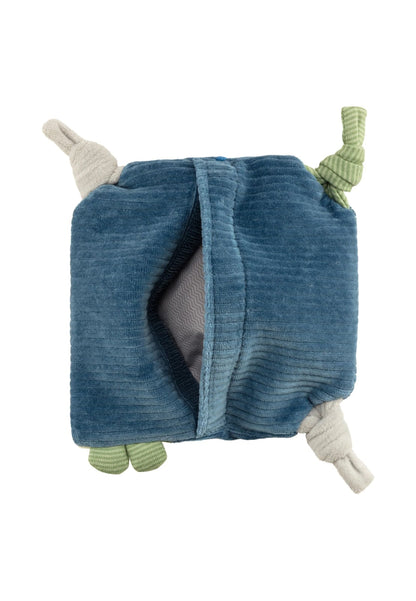 Sterntaler Dino Rexi kussen met havervulling blauw 17x17cm