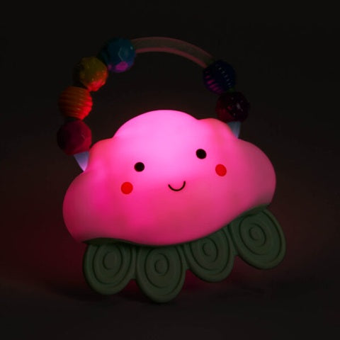 B.TOYS Rain-Glow Squeeze siliconen lampje met bijtring WOLK 11x13 cm