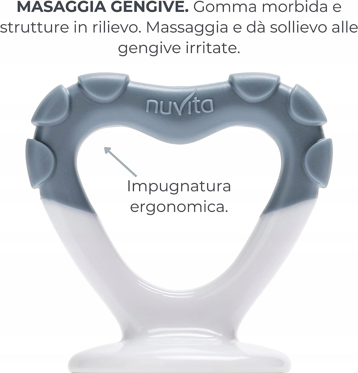 NUVITA gryzak smoczek na owoce 2w1 6msc+ z ergonomicznym uchwytem i miękką strukturą do masażu dziąseł