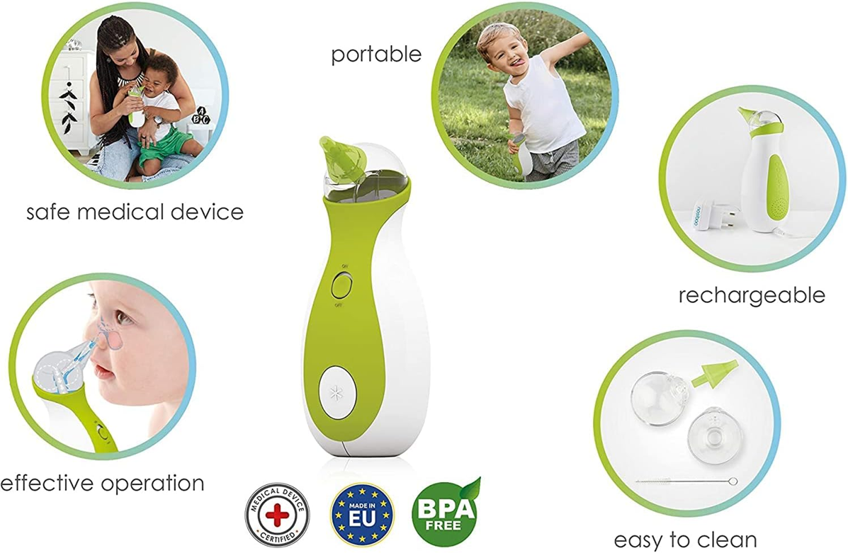 NOSIBOO GO aspirador nasal eléctrico inalámbrico para bebés