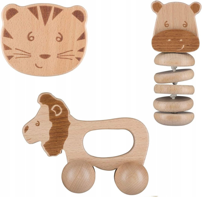 BEBE CONFORT ensemble de jouets en bois avec hochets 3 m+