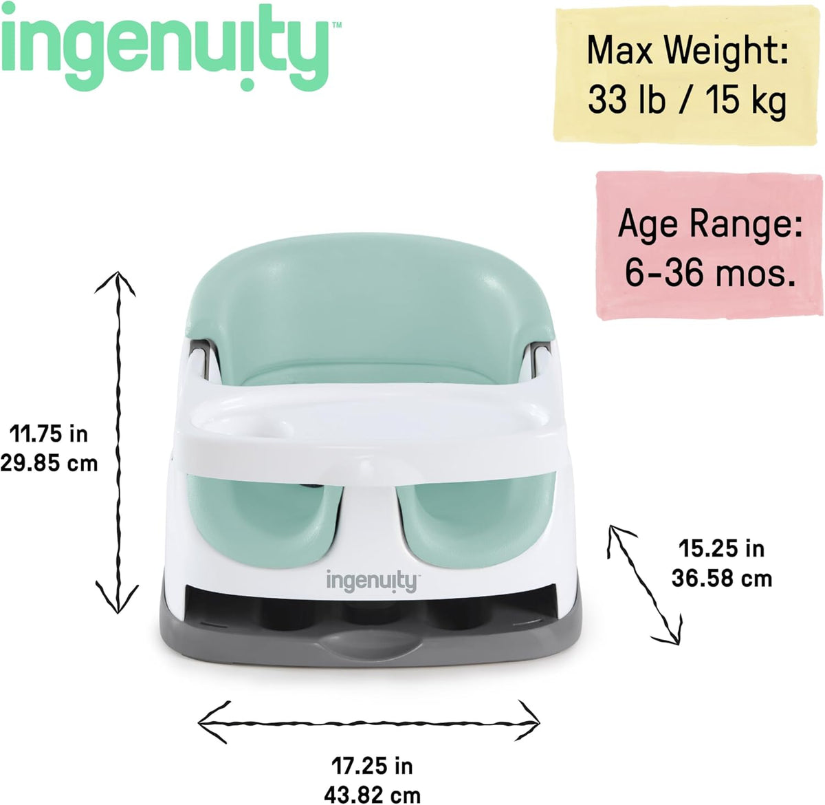 INGENUITY draagbare 2-in-1 kinderstoel voor onderweg