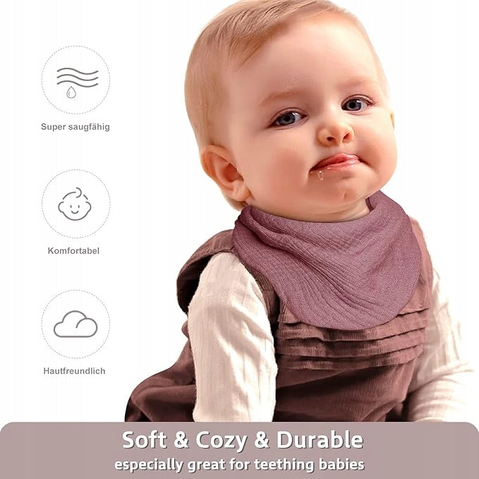 LULU MOON muslin slabbetjes met drukknoop 0-36 maanden x8