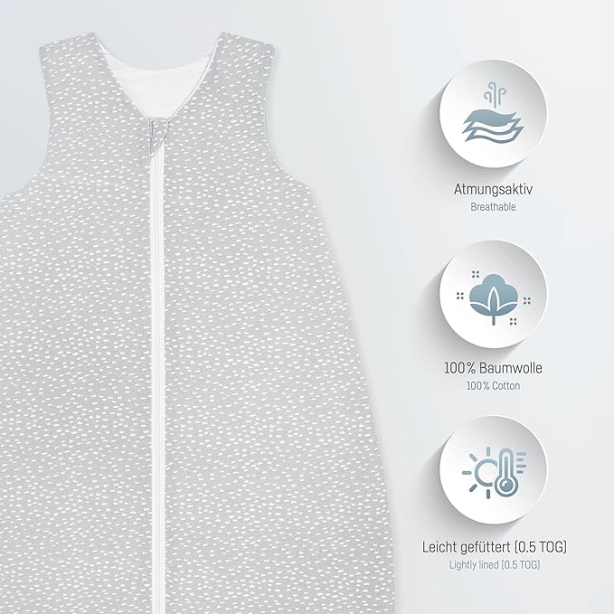 JULIUS ZOLLNER letní spací pytel 0,5 TOG 80/86 cm JERSEY