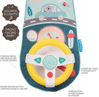 TAF TOYS kierownica dziecięca do samochodu KOALA, interaktywna mata z dźwiękami i światłami dla dziecka 12 msc+