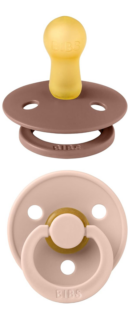 BIBS COLOUR fopspenen 2-pack natuurrubber 0-6 maanden